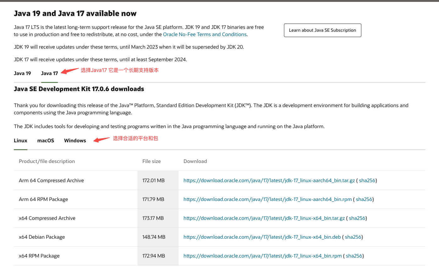 JDK17下载