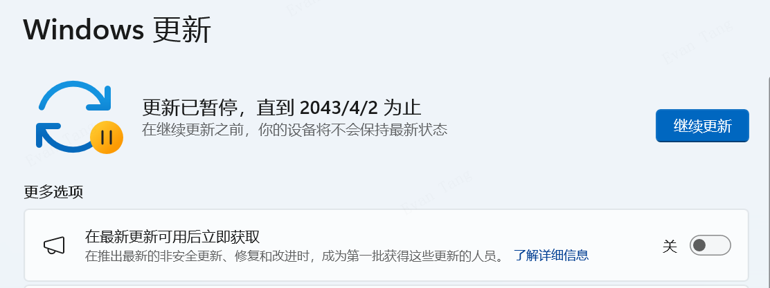 windows11暂停更新